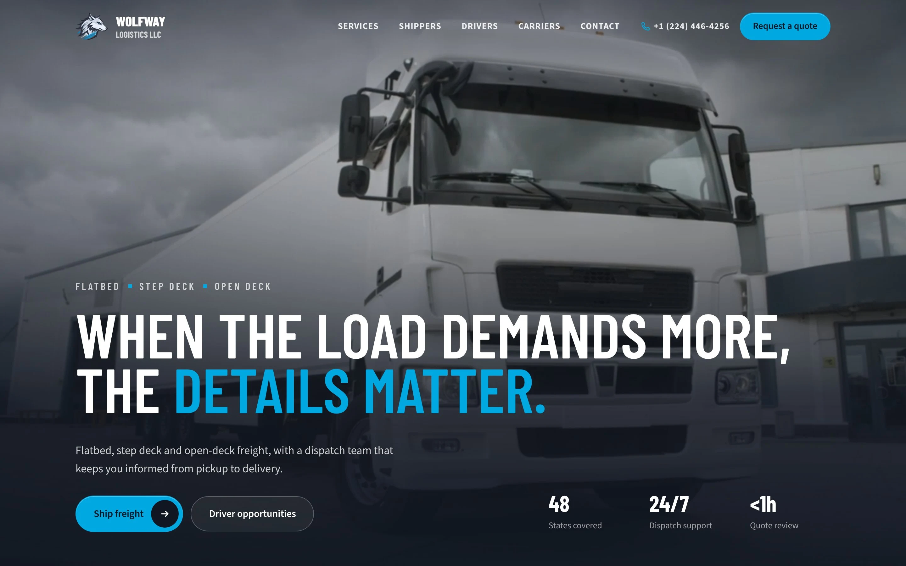 WolfWay Logistics home page